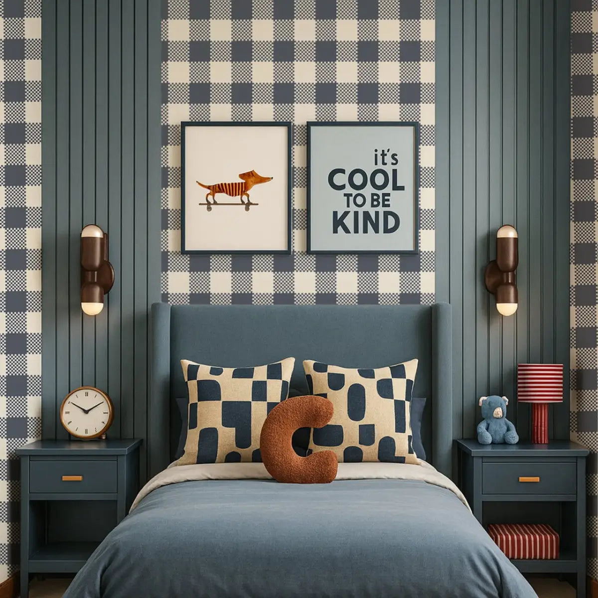 Stetson Wallpaper - Gingham Buffalo Check - by Hailey Kiefer Designs - Loomwell Home Goods
