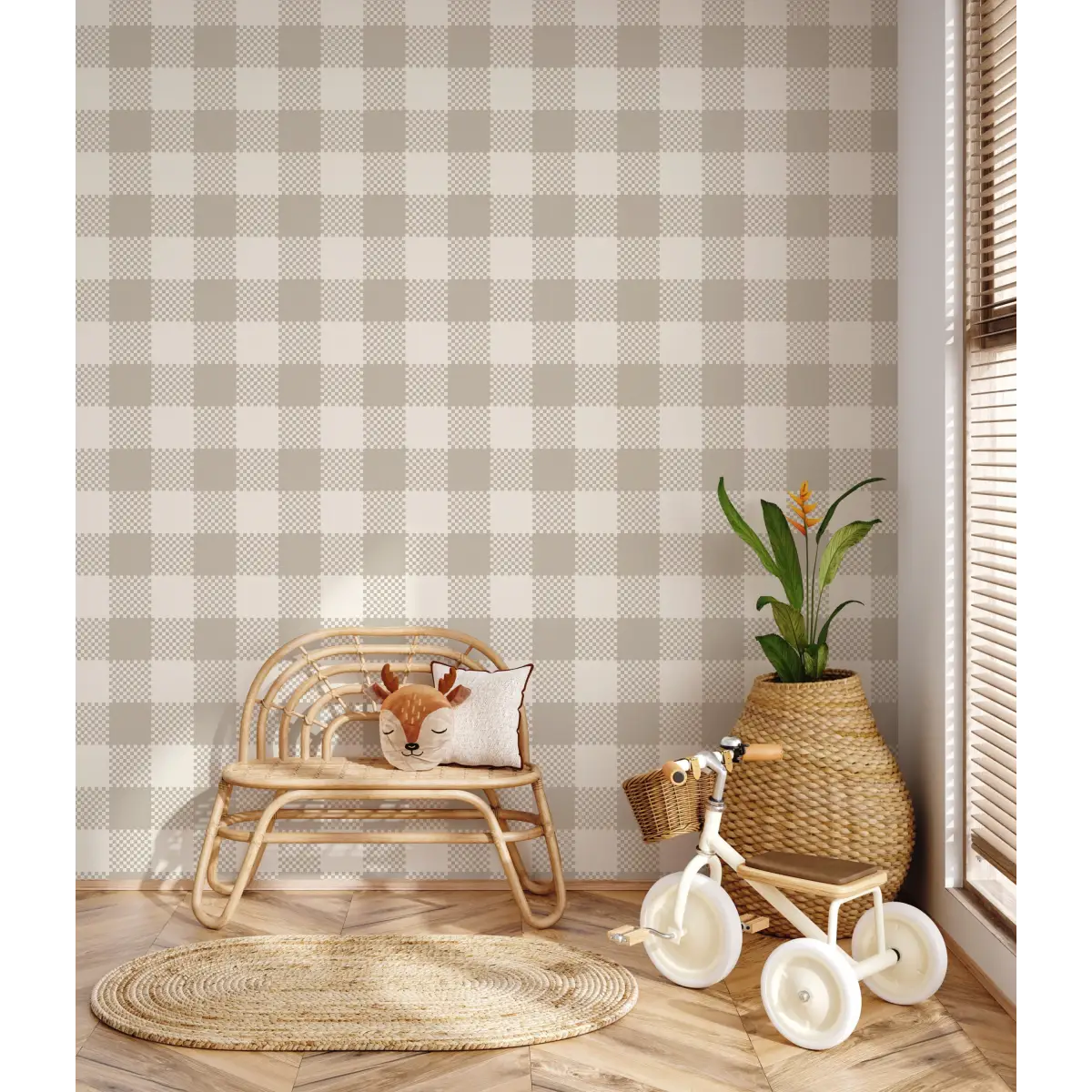 Stetson Wallpaper - Gingham Buffalo Check - by Hailey Kiefer Designs - Loomwell Home Goods