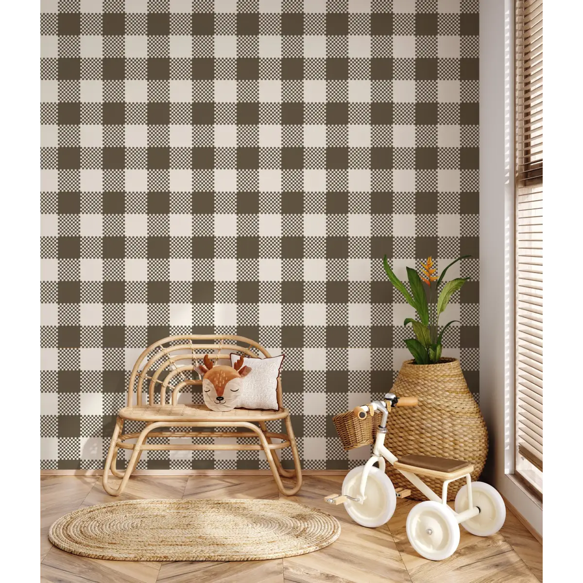 Stetson Wallpaper - Gingham Buffalo Check - by Hailey Kiefer Designs - Loomwell Home Goods
