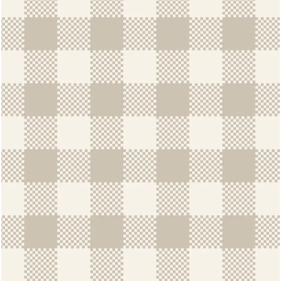 Stetson Wallpaper - Gingham Buffalo Check - by Hailey Kiefer Designs - Sample 1 foot by 1 foot / Gray - Loomwell Home