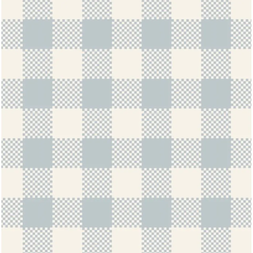 Stetson Wallpaper - Gingham Buffalo Check - by Hailey Kiefer Designs - Sample 1 foot by 1 foot / Light Blue - Loomwell