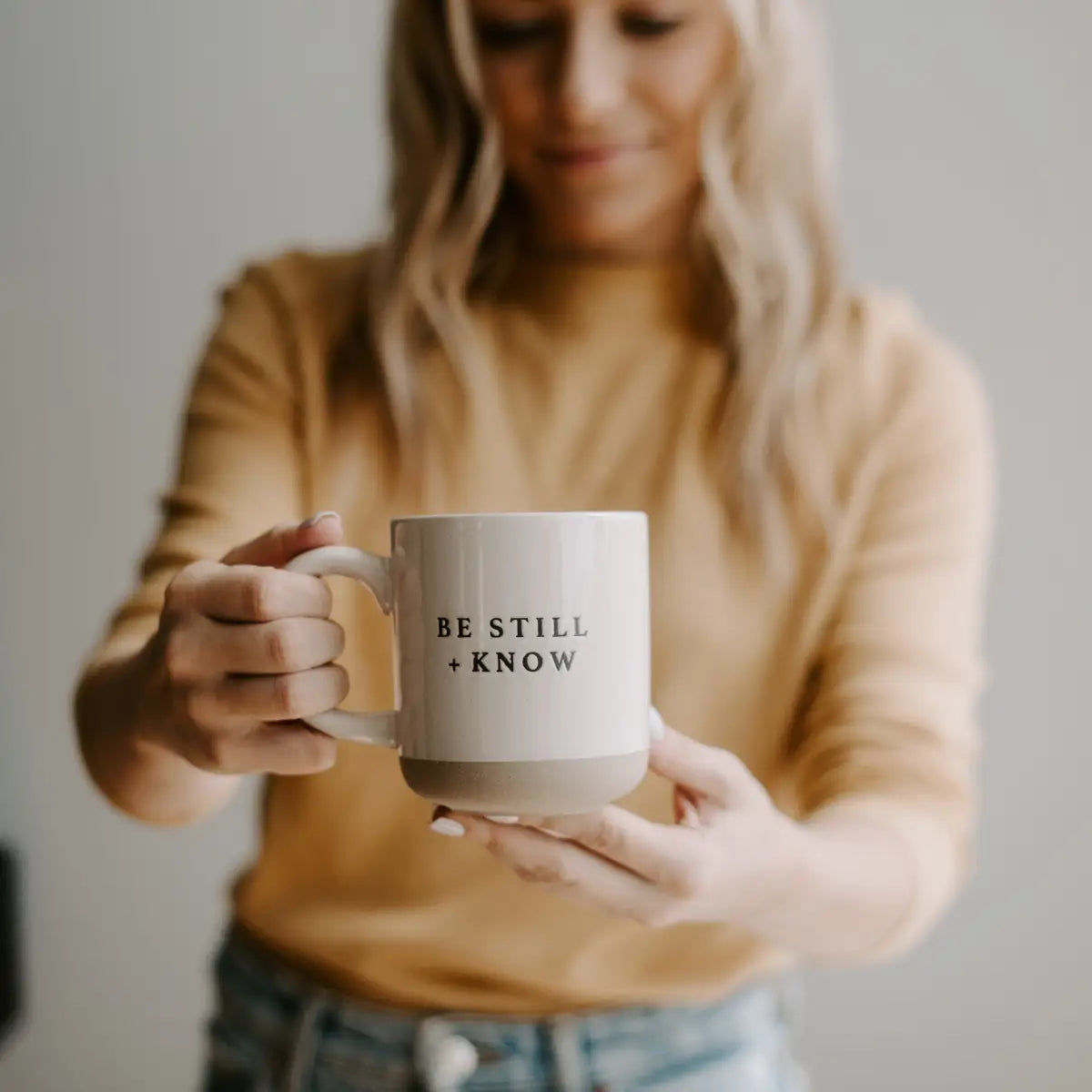 Be Still and Know 14oz. Stoneware Coffee Mug - Sweet Water Decor