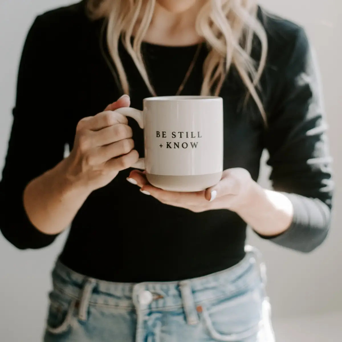 Be Still and Know 14oz. Stoneware Coffee Mug - Sweet Water Decor