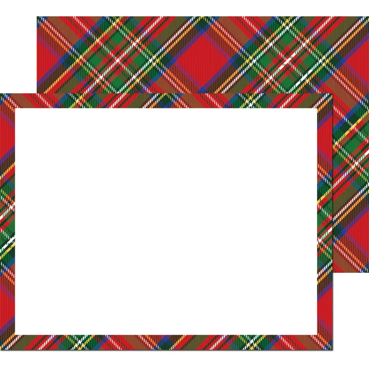 Flat Notecard Set of 10 - Tartan Plaid - WH Hostess Social Stationery