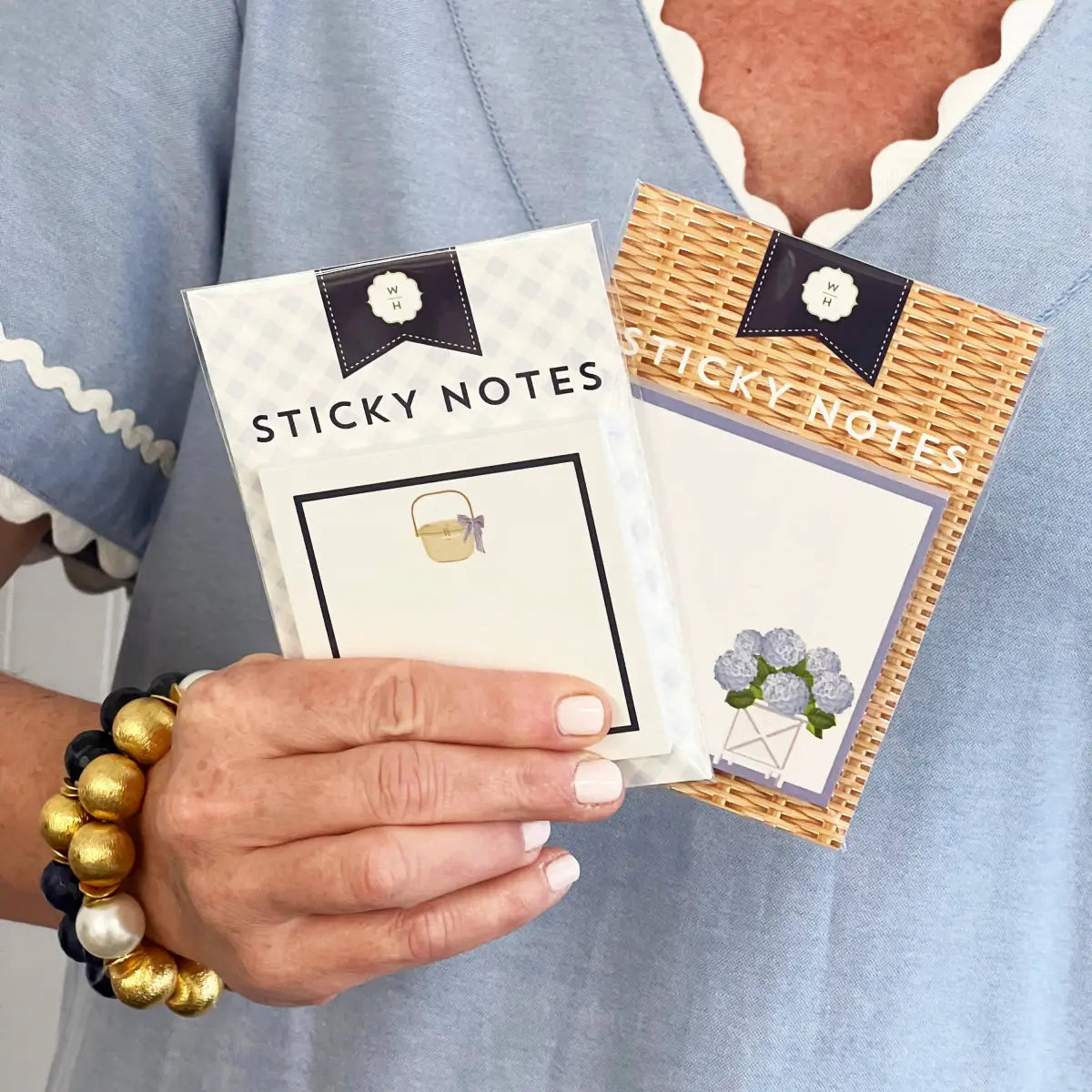 Sticky Notes - Nantucket Basket - WH Hostess Social Stationery