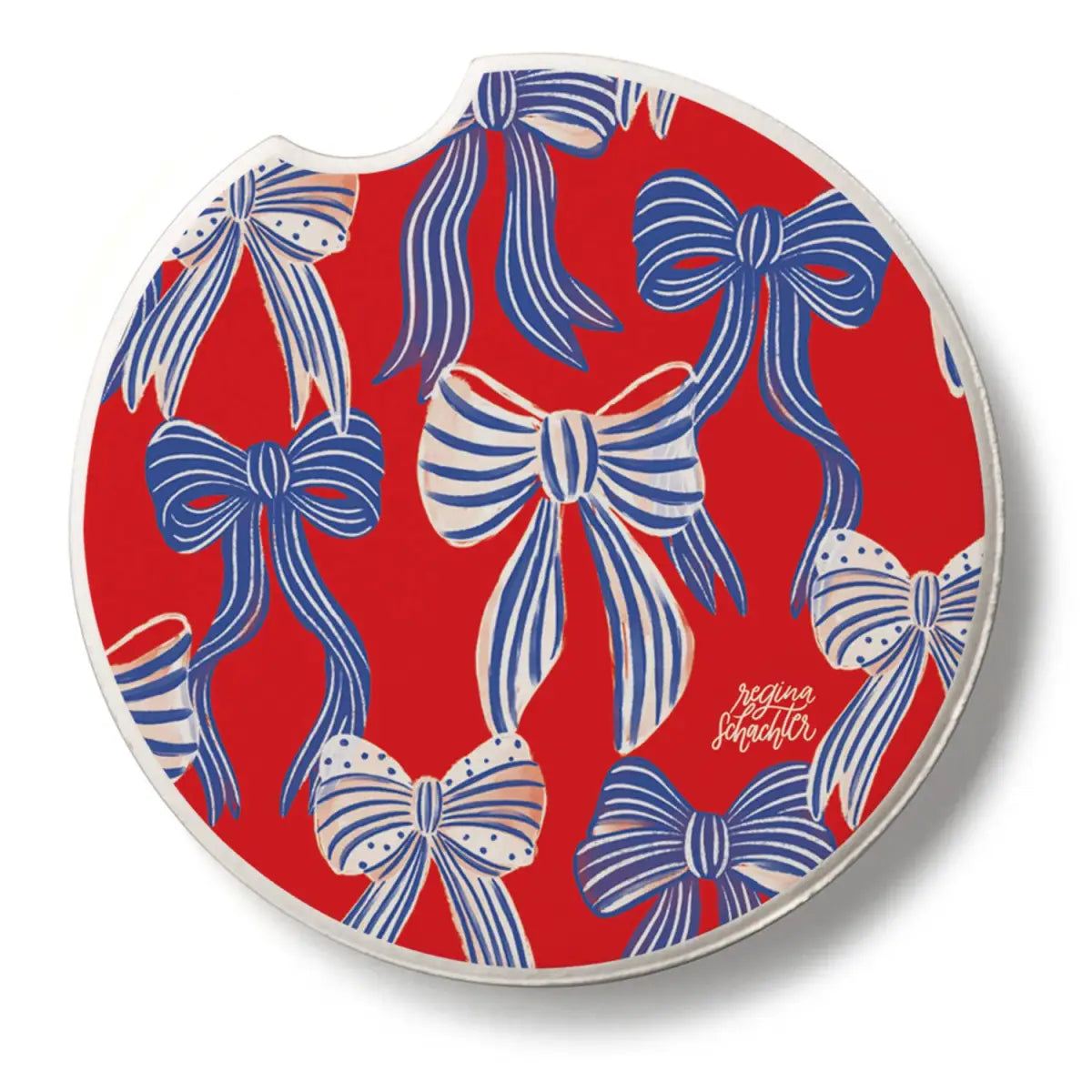 Stone Car Coaster - Americana Bows - CounterArt/Highland Home/Thirstystone