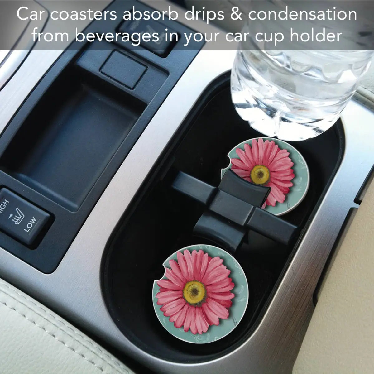 Stone Car Coaster - Blooming Daisy - CounterArt/Highland Home/Thirstystone