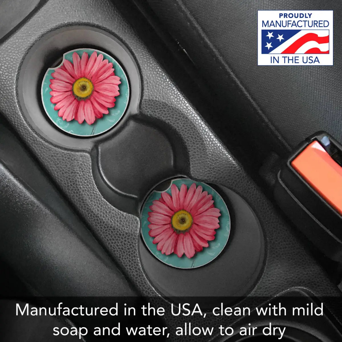 Stone Car Coaster - Blooming Daisy - CounterArt/Highland Home/Thirstystone