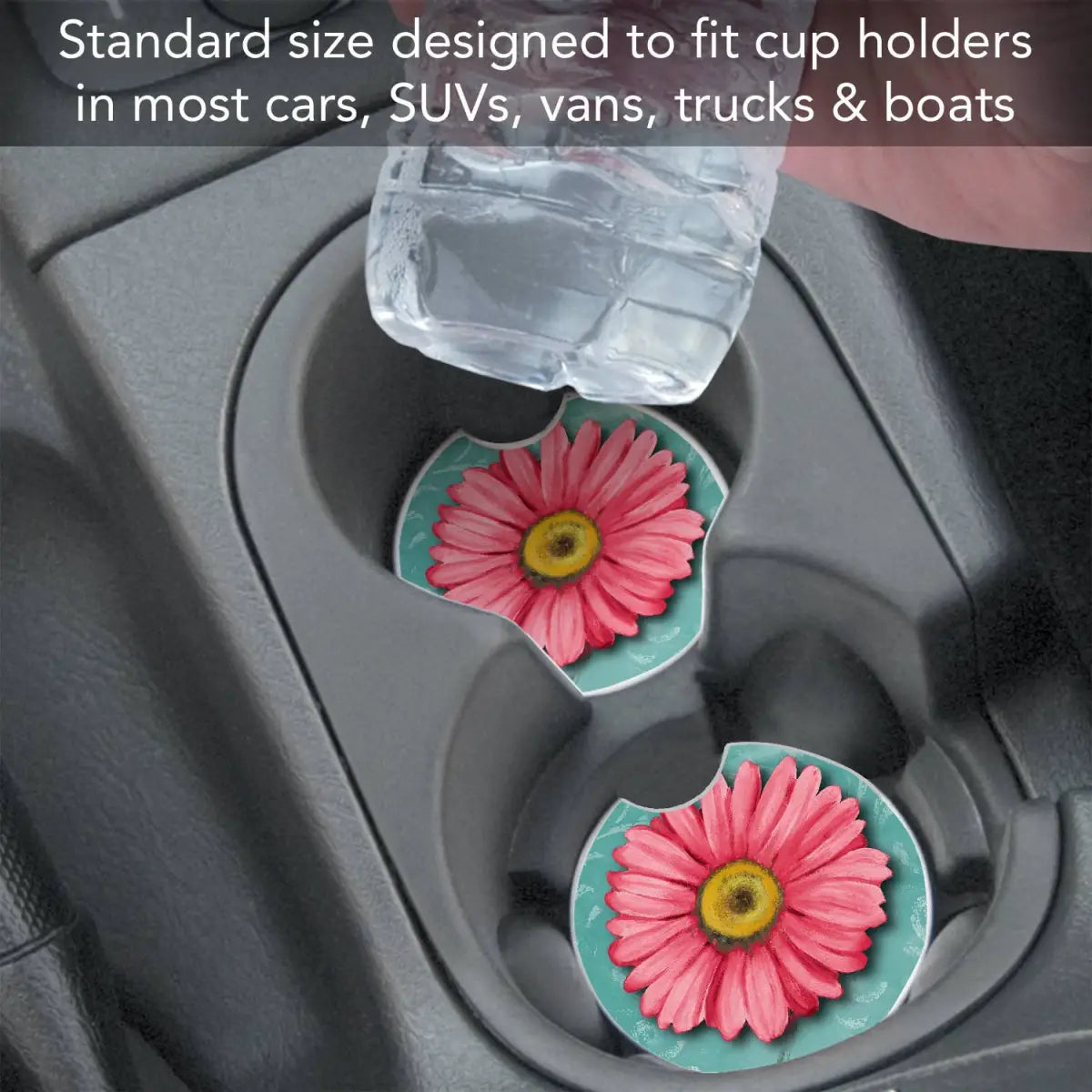 Stone Car Coaster - Blooming Daisy - CounterArt/Highland Home/Thirstystone