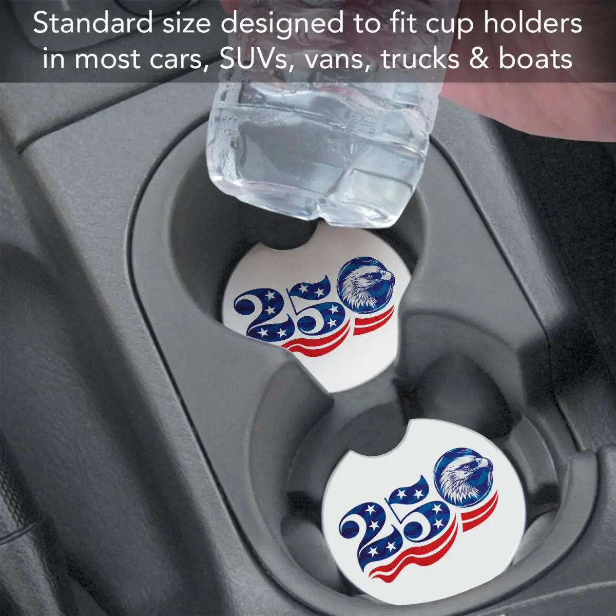 Stone Car Coaster - Celebrate 250 - CounterArt/Highland Home/Thirstystone