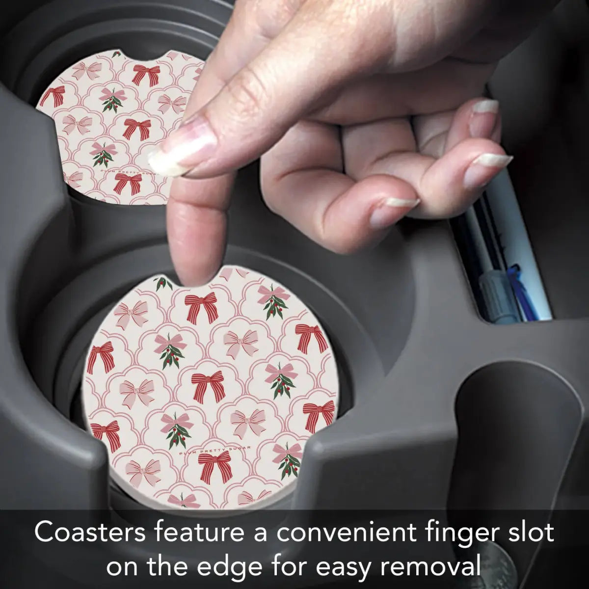Stone Car Coaster - Coquette Holiday for Christmas - Thirstystone