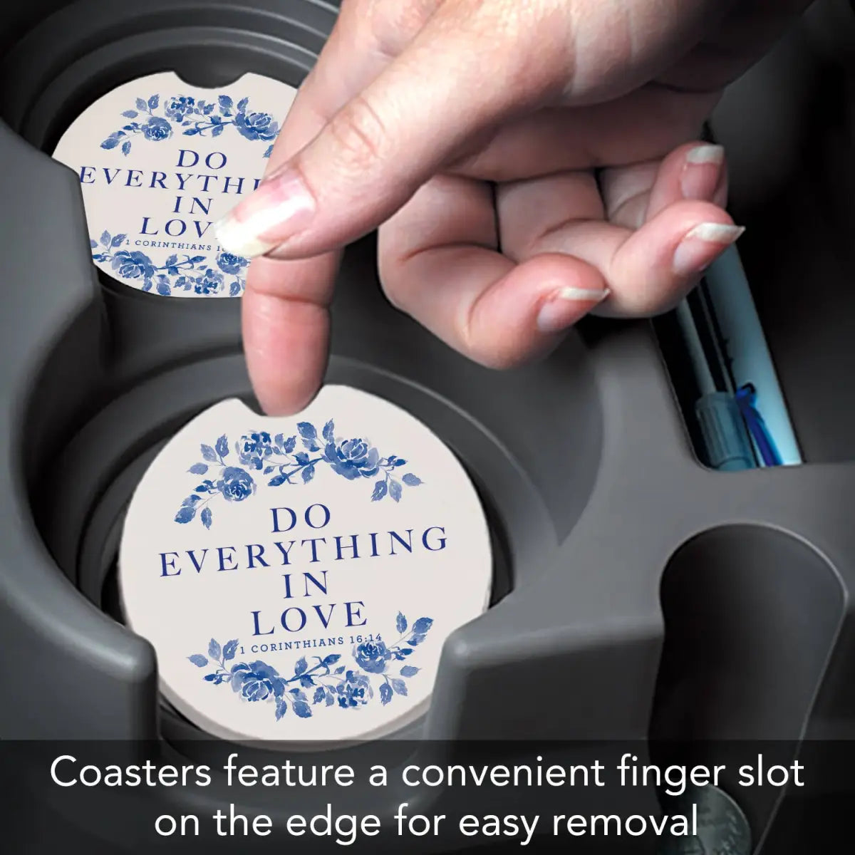 Stone Car Coaster - Do Everything in Love - Christian - CounterArt/Highland Home/Thirstystone