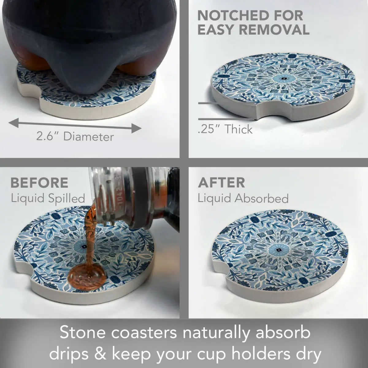 Stone Car Coaster - Farmhouse Tile - CounterArt/Highland Home/Thirstystone