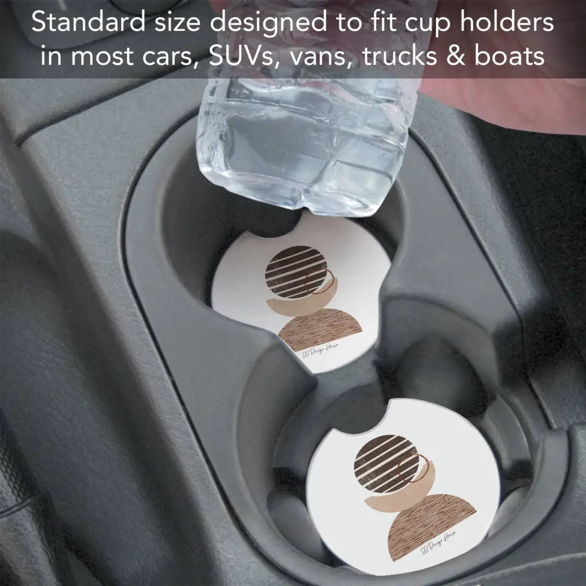 Stone Car Coaster - Geo Mocha - CounterArt/Highland Home/Thirstystone