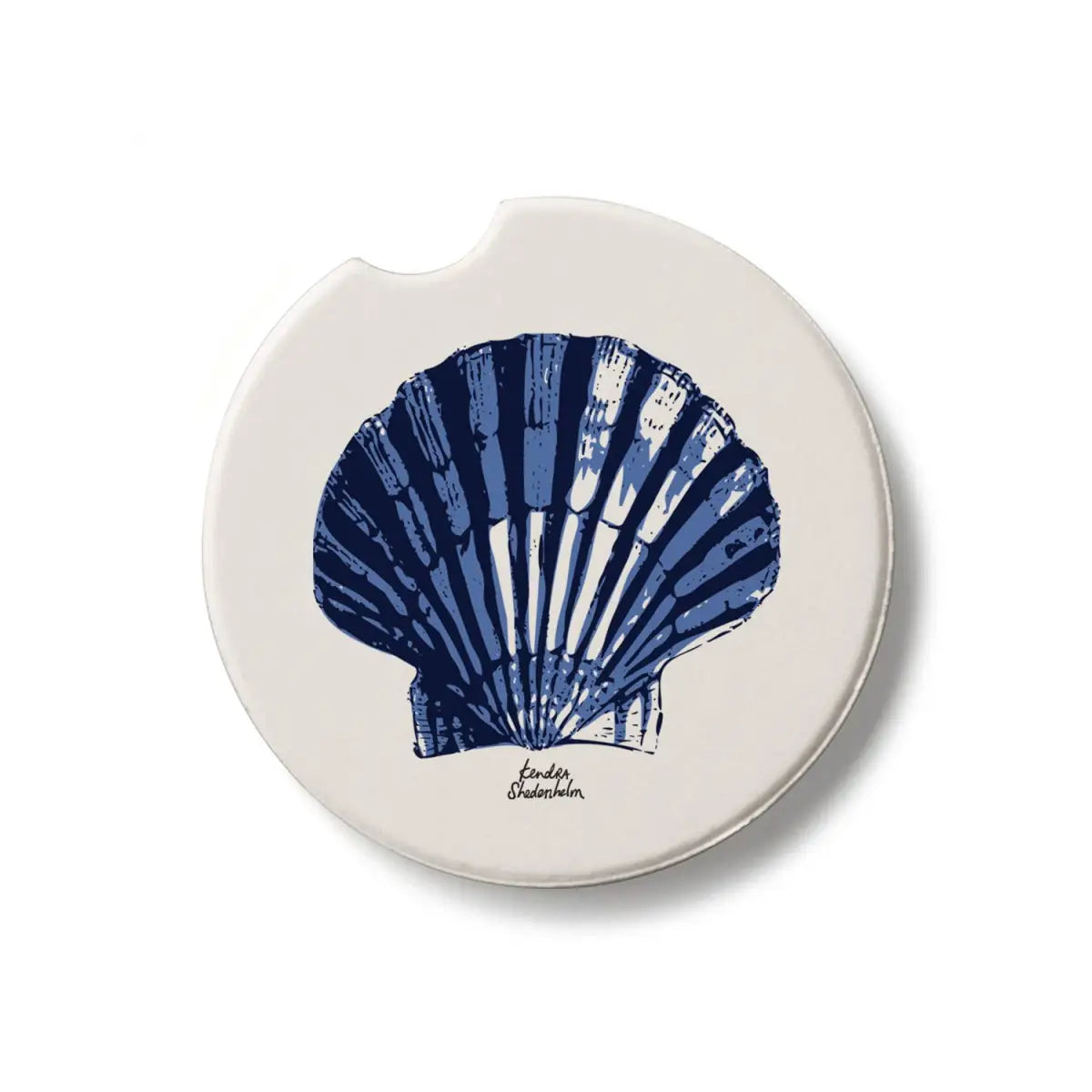 Stone Car Coaster - Indigo Scallop - CounterArt/Highland Home/Thirstystone