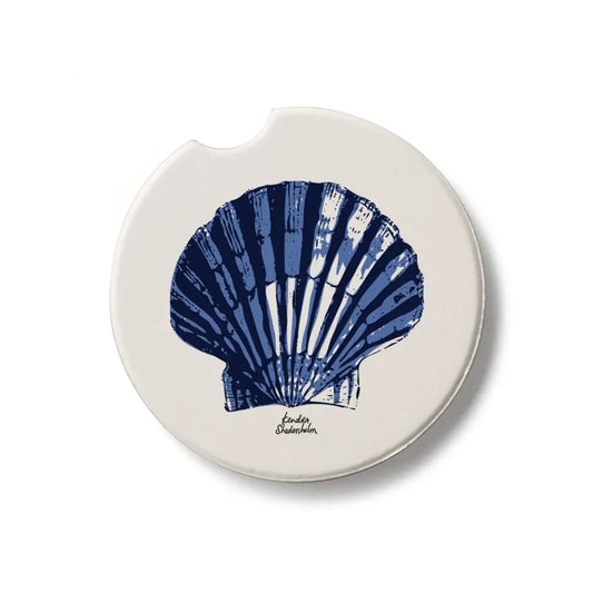 Stone Car Coaster - Indigo Scallop - CounterArt/Highland Home/Thirstystone