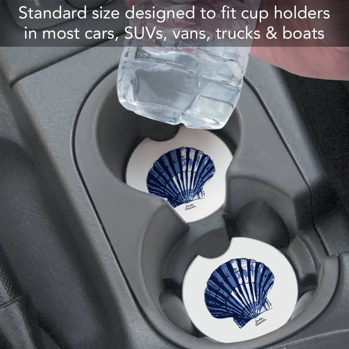 Stone Car Coaster - Indigo Scallop - CounterArt/Highland Home/Thirstystone