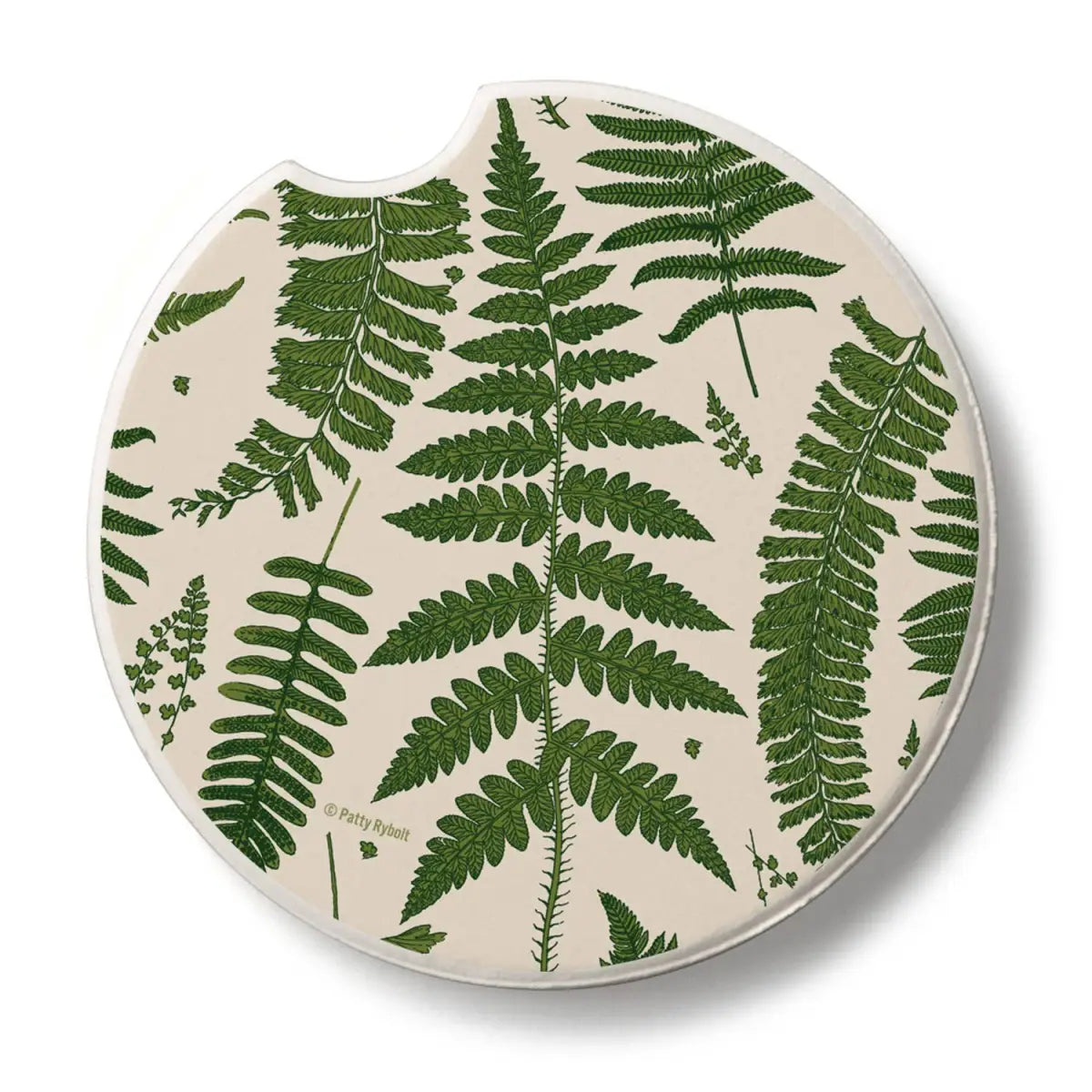 Stone Car Coaster - Natural Ferns - CounterArt/Highland Home/Thirstystone