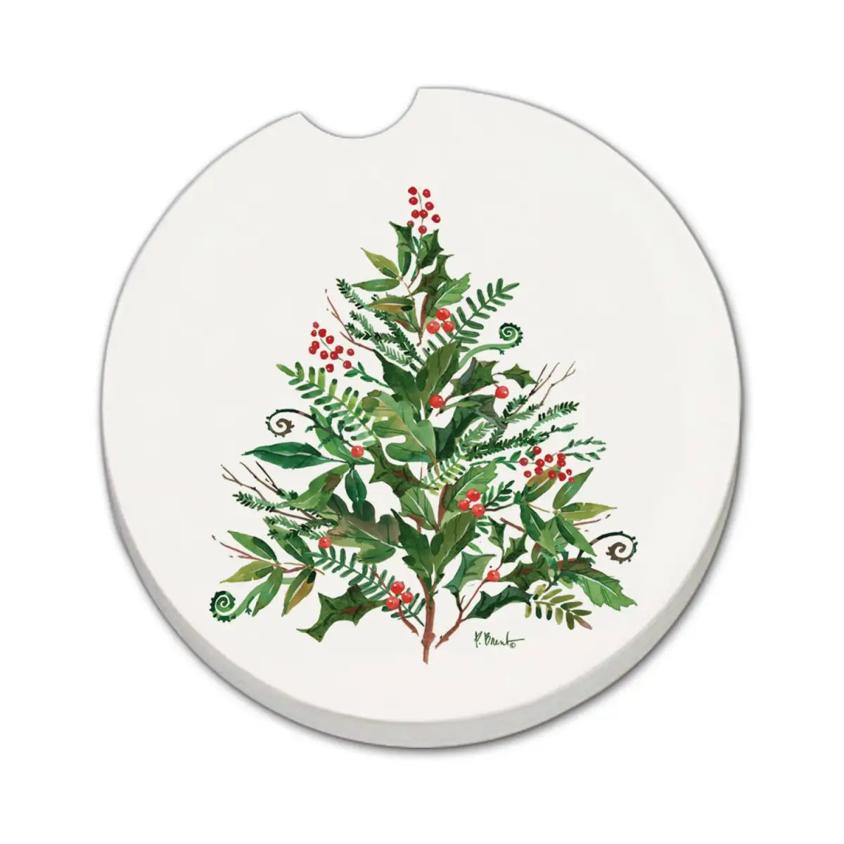Stone Car Coaster - Peppermint Christmas Tree - Thirstystone