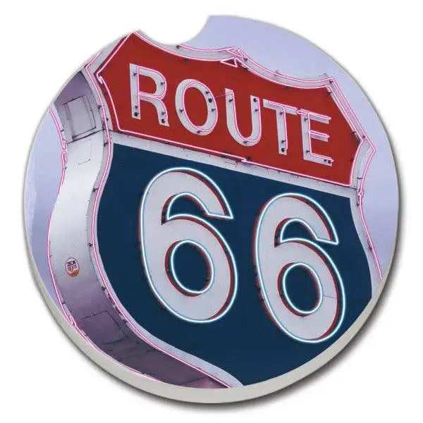 Stone Car Coaster - Route 66 Neon - CounterArt/Highland Home/Thirstystone