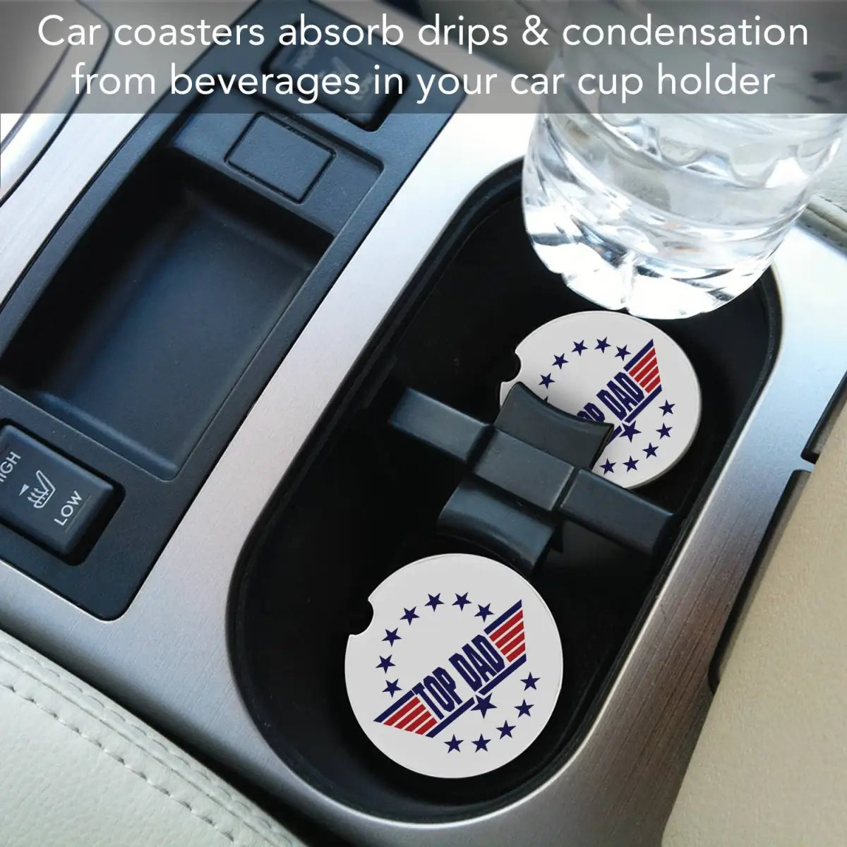 Stone Car Coaster - Top Dad - Father’s Day Gift - CounterArt/Highland Home/Thirstystone