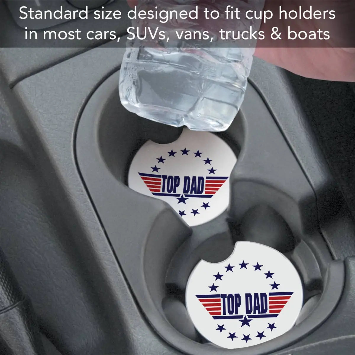 Stone Car Coaster - Top Dad - Father’s Day Gift - CounterArt/Highland Home/Thirstystone