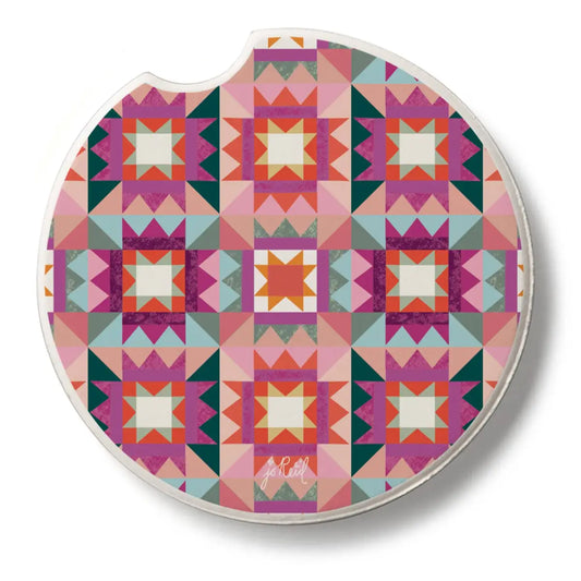 Stone Car Coaster - Vintage Patchwork - CounterArt/Highland Home/Thirstystone