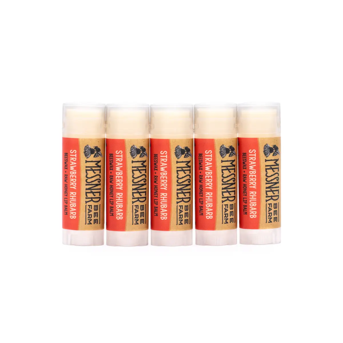Lip Balm - Strawberry Rhubarb - Handmade with Beeswax - Messner Bee Farm