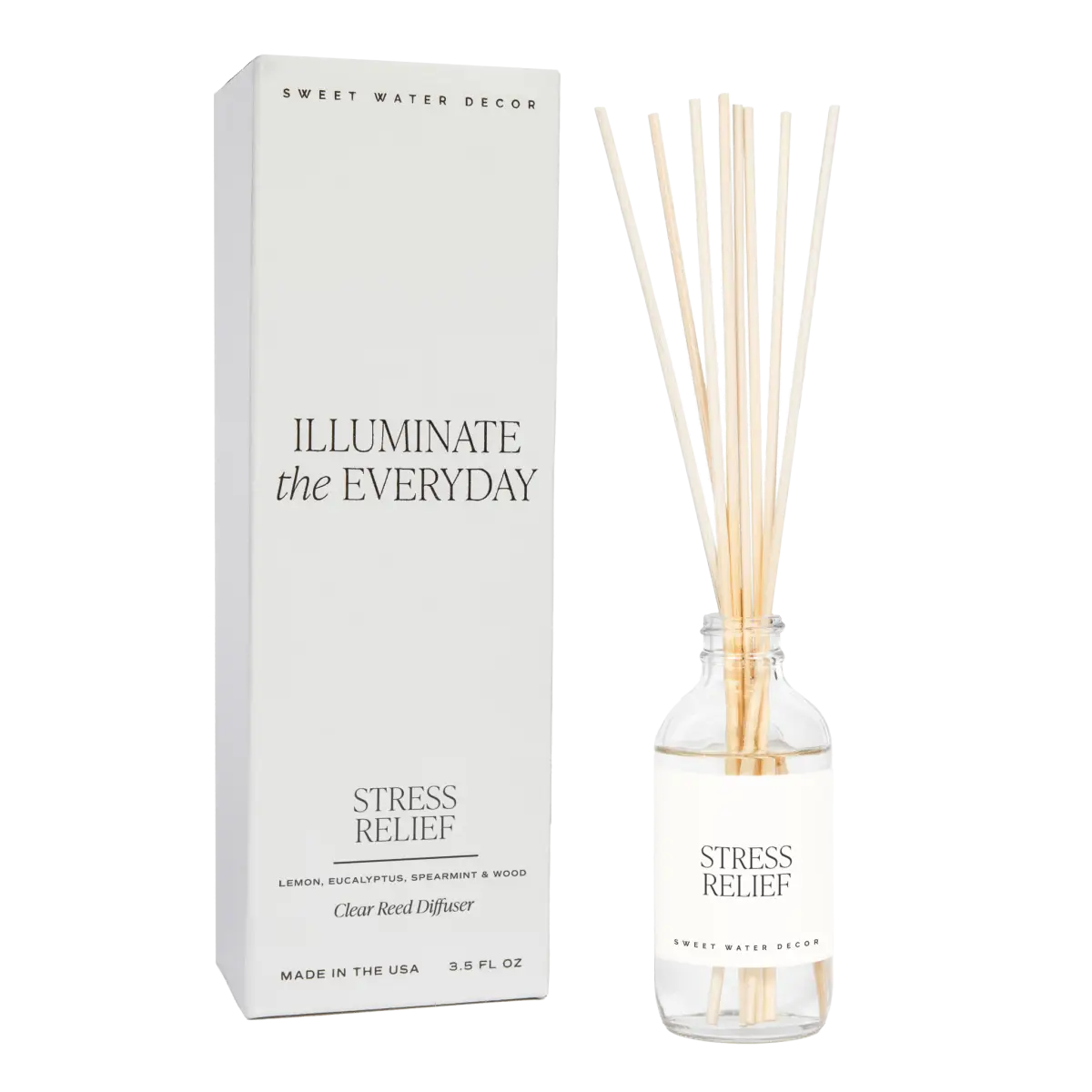 Stress Relief Clear Reed Diffuser - Sweet Water Decor