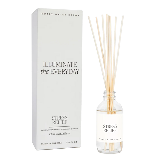 Stress Relief Clear Reed Diffuser - Sweet Water Decor