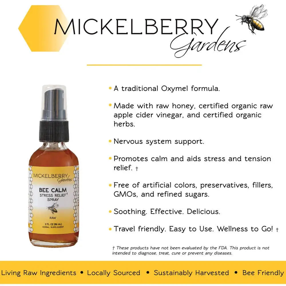 Herbal Honey Tonic Spray - Bee Calm - Stress Relief - Mickelberry Gardens