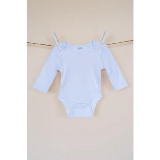 Sublimation Baby Bodysuits - Unisex White Long Sleeve Lap Shoulder Baby Bodysuit / 3-6 Month - ARB Blanks