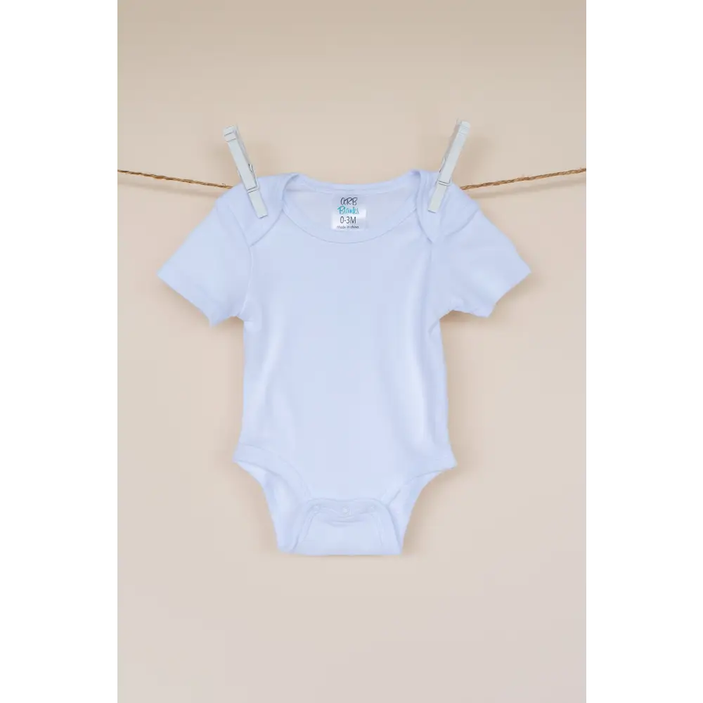 Sublimation Baby Bodysuits - Unisex White Short Sleeve Lap Shoulder Baby Bodysuit / 3-6 Month - ARB Blanks