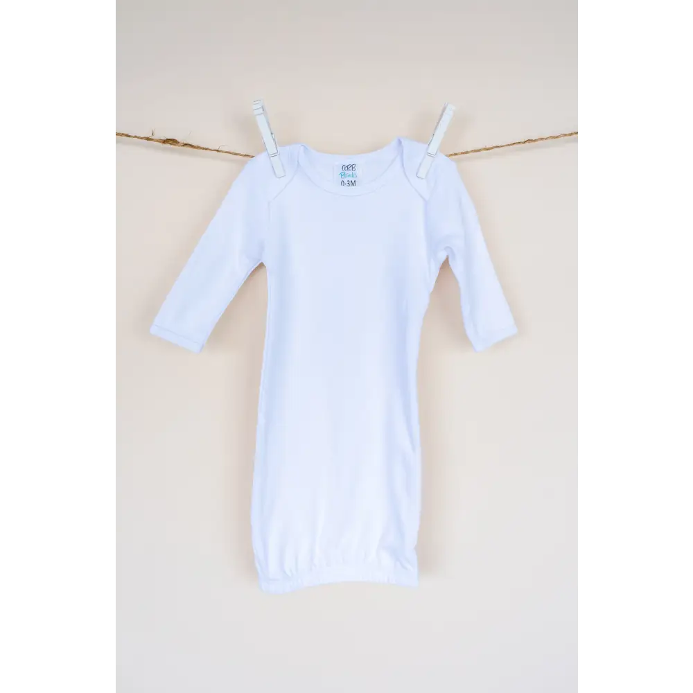 Sublimation Baby Products - White Plain Baby Gown / One Size - ARB Blanks
