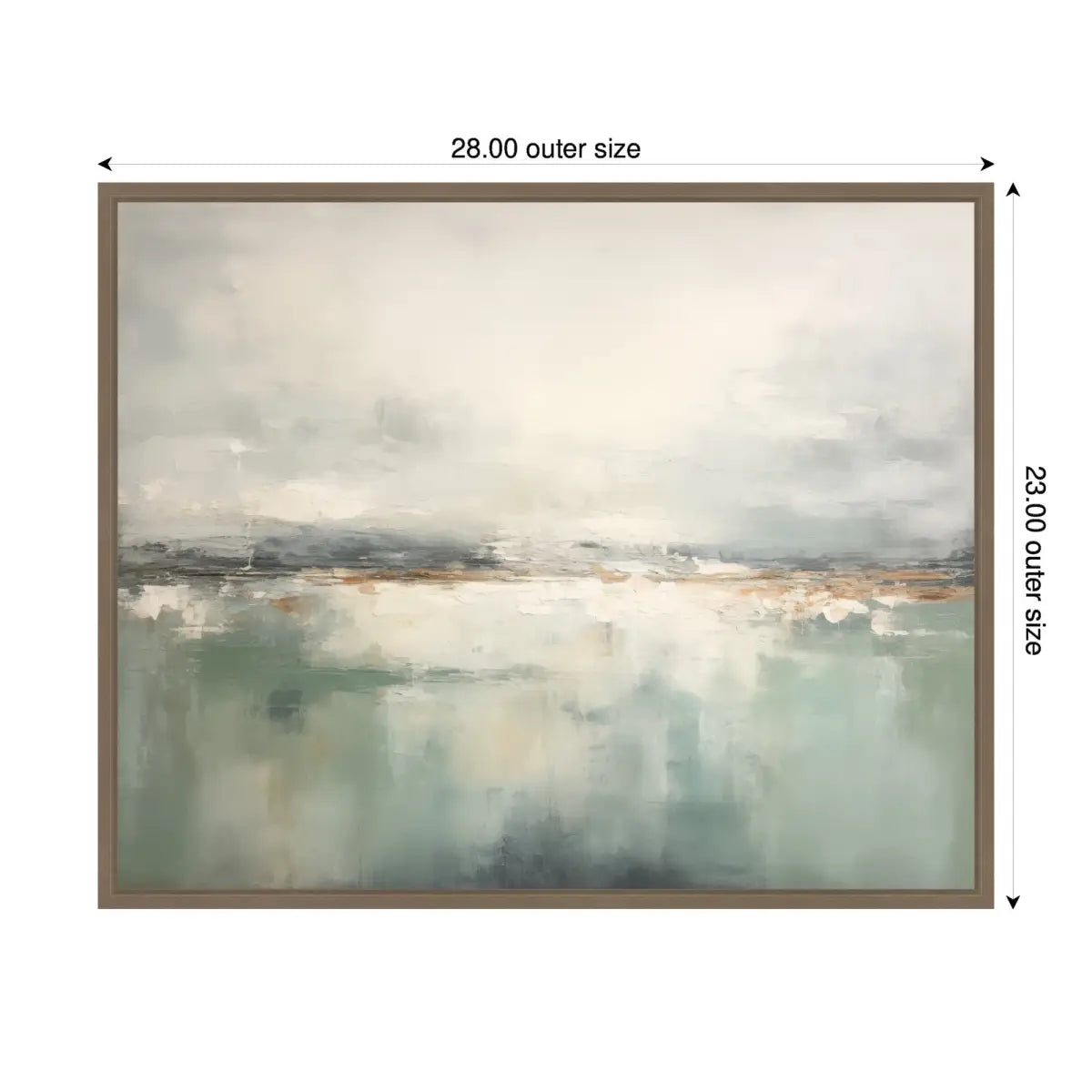 Subtle Abstract Gray Green Horizon Framed Canvas Wall Art Print - kateandlaurel