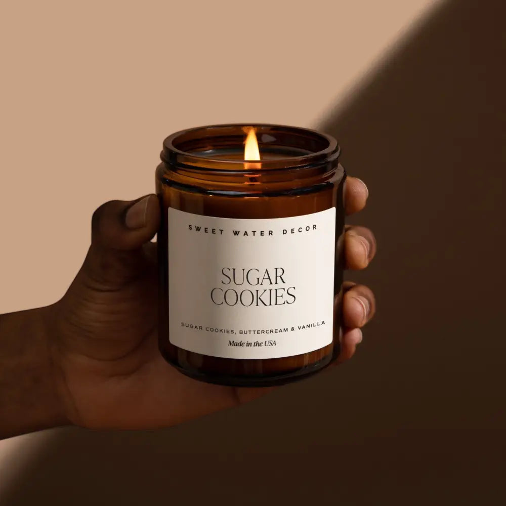 Sugar Cookies Soy Candle - Amber Jar - 9 oz - Sweet Water Decor