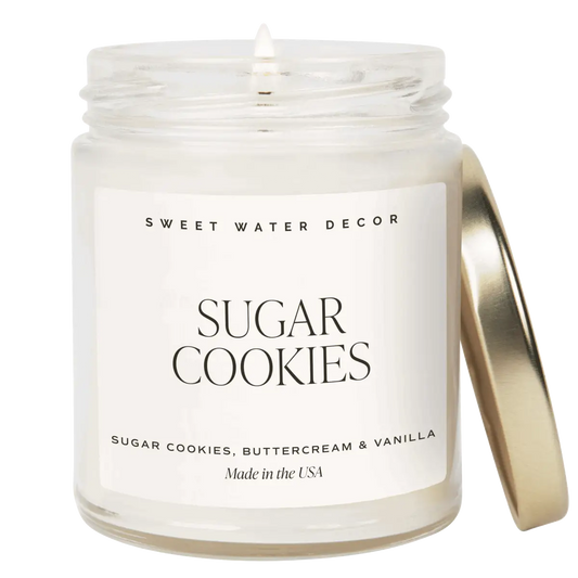 Sugar Cookies Soy Candle - Clear Jar - 9 oz - Sweet Water Decor