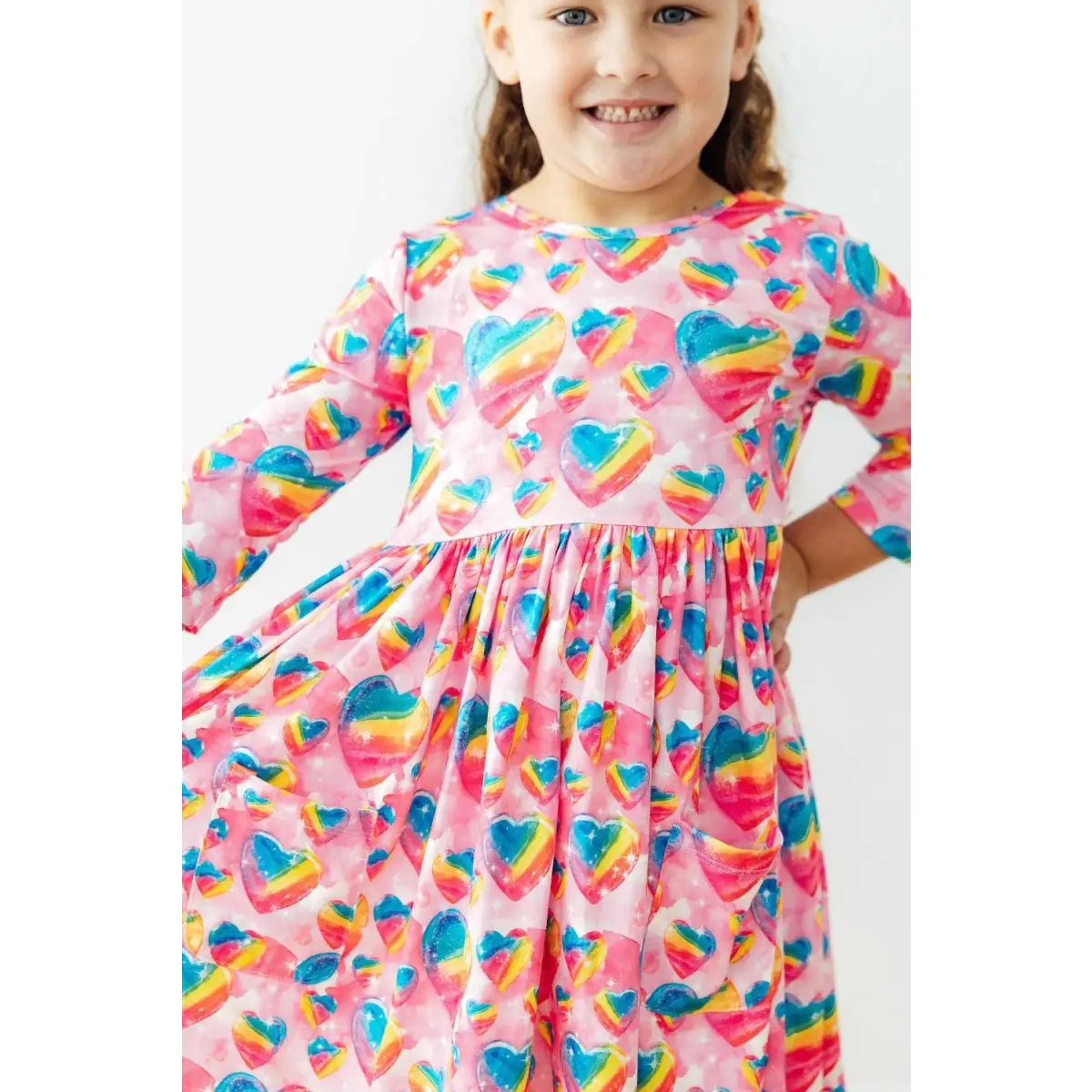 Pocket Twirl Dress - Sugar & Spice 3/4 Sleeve - Mila & Rose ®