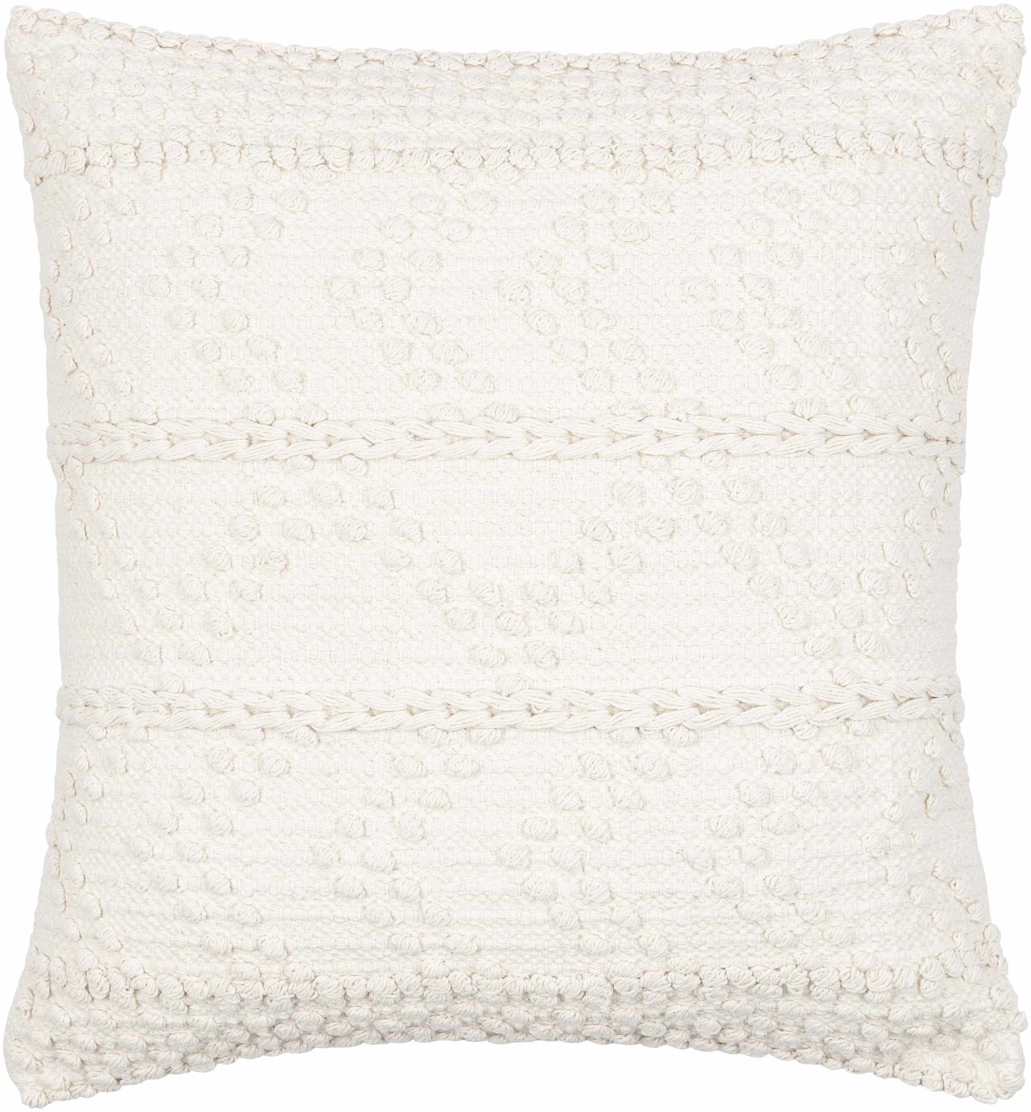 Almohada de algodón tejida a crochet con textura blanca de Sumiton