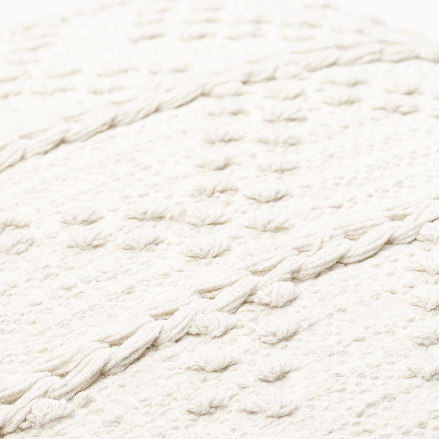 Almohada de algodón tejida a crochet con textura blanca de Sumiton