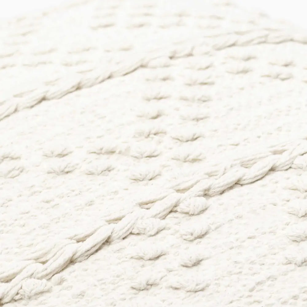 Sumiton White Textured Crochet Cotton Throw Pillow - Boutique Rugs