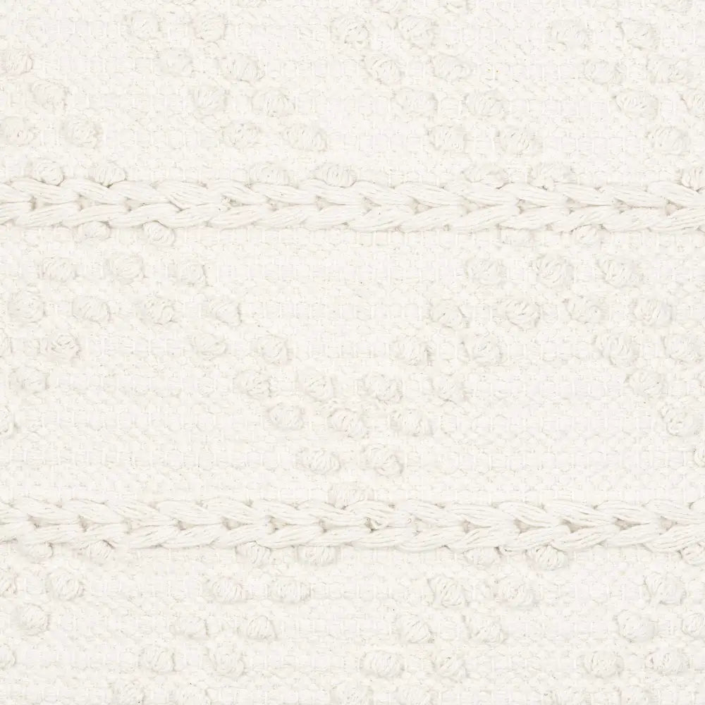 Sumiton White Textured Crochet Cotton Throw Pillow - Boutique Rugs