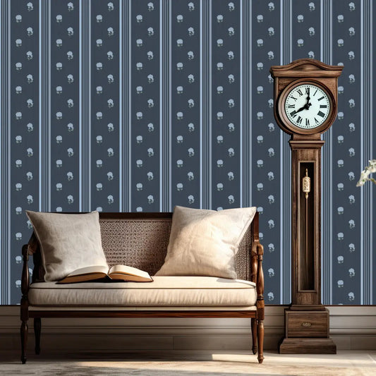 Summer Stripe Wallpaper - Hydrangea Stripe - by Ashton Elizabeth - Loomwell Home Goods