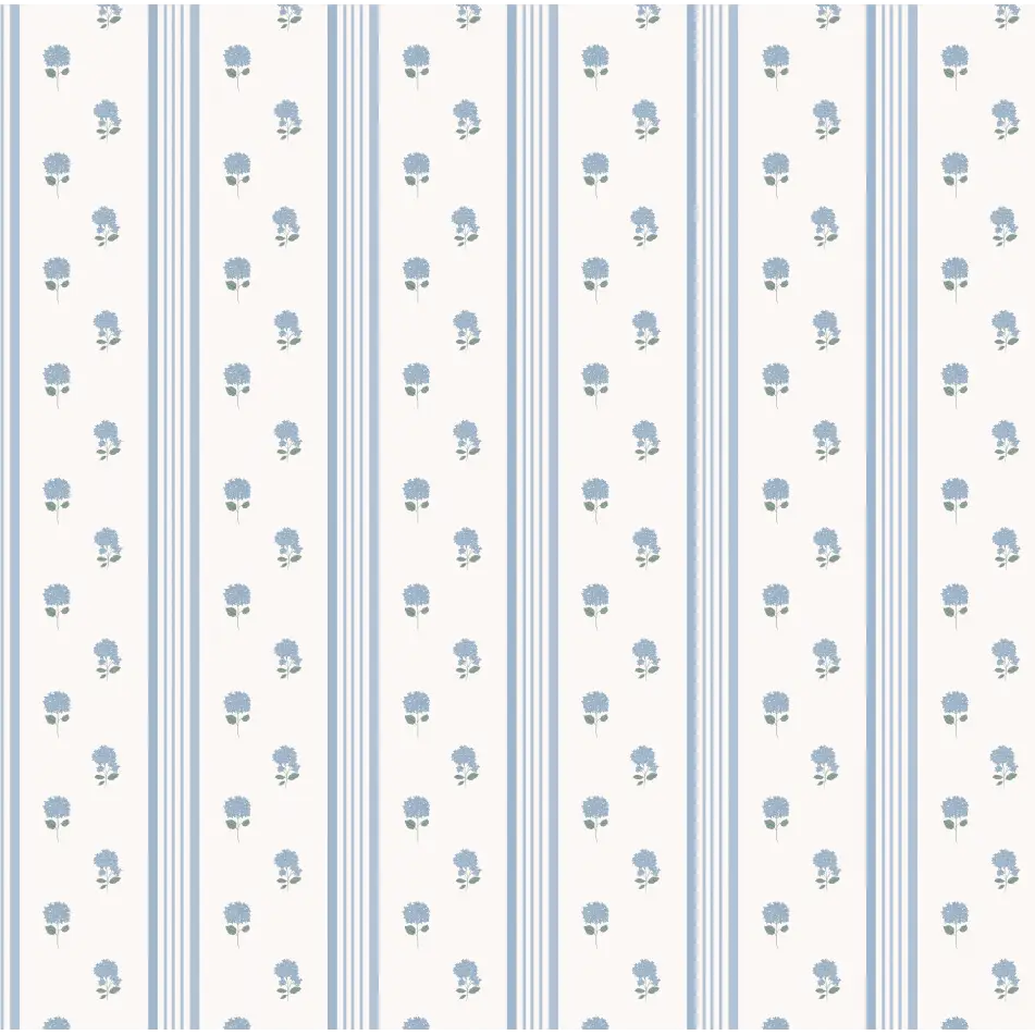Summer Stripe Wallpaper - Hydrangea Stripe - by Ashton Elizabeth - Sample 1 foot by 1 foot / Cream - Loomwell Home Goods