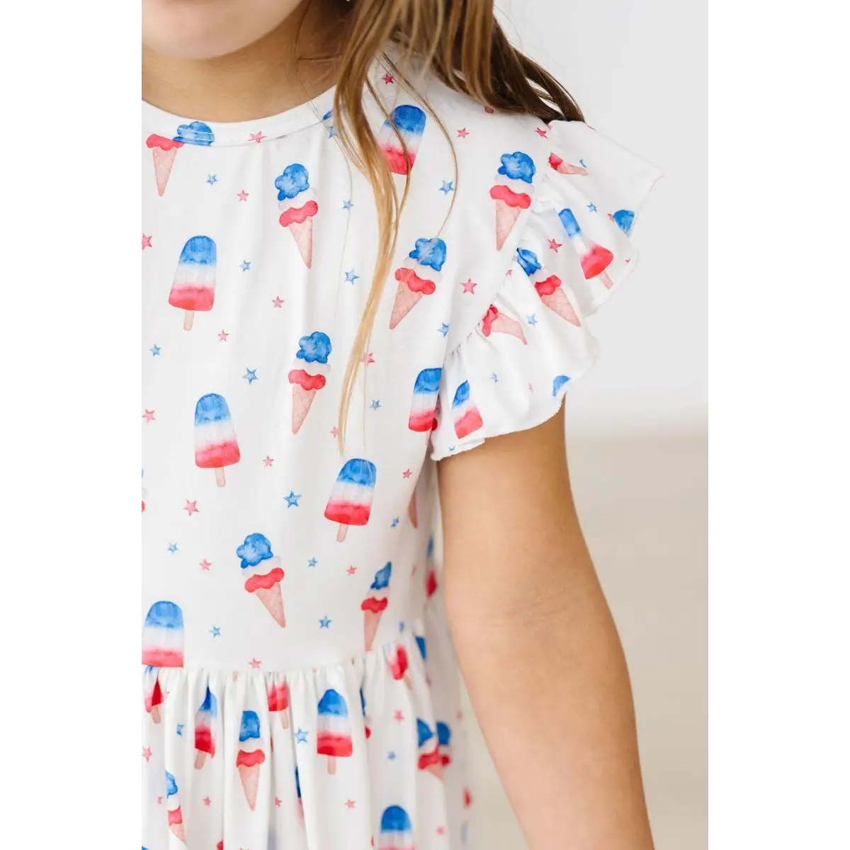 Flutter Sleeve Twirl Dress - Summer Sweets - Patriotic July 4th - 6-12M - Mila & Rose ®