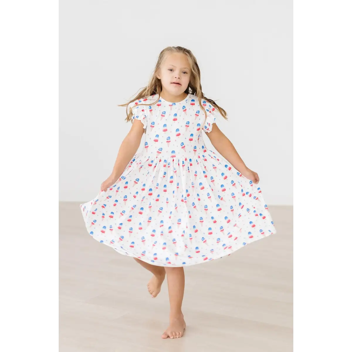 Flutter Sleeve Twirl Dress - Summer Sweets - Patriotic July 4th - Mila & Rose ®