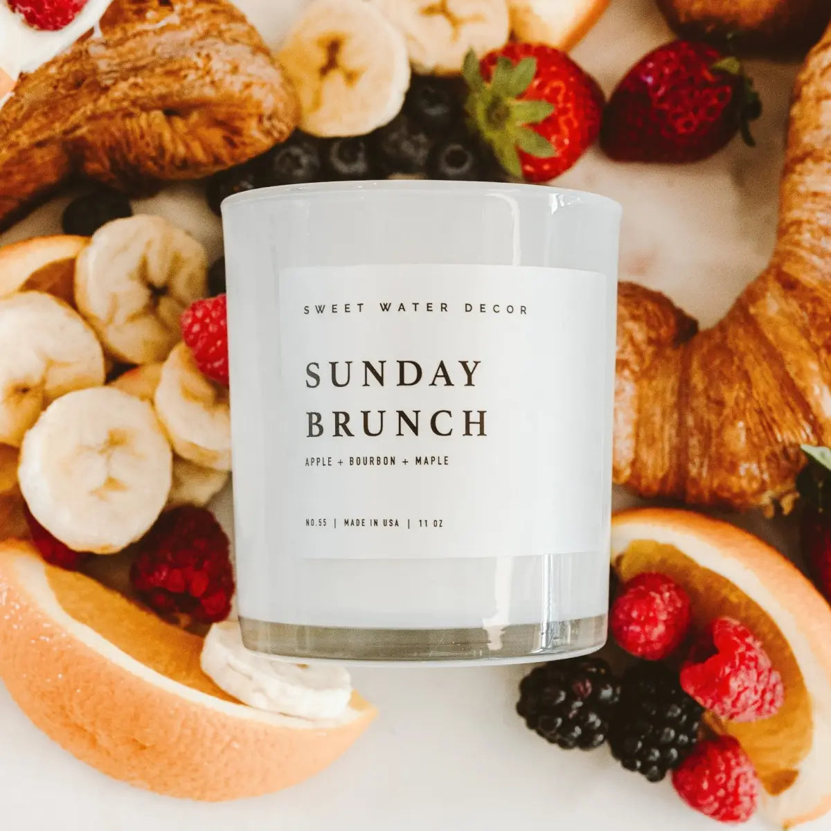 Sunday Brunch Soy Candle - White Jar - 11 oz - Sweet Water Decor