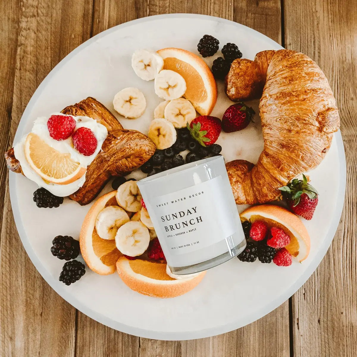 Sunday Brunch Soy Candle - White Jar - 11 oz - Sweet Water Decor