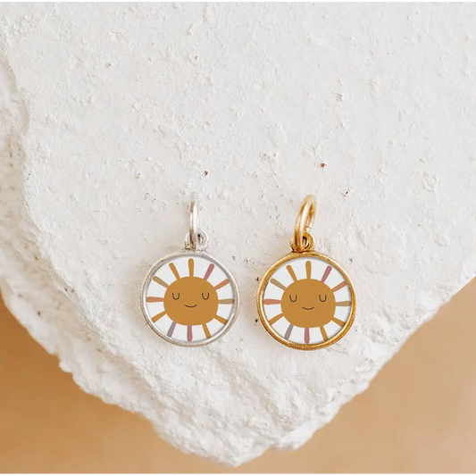 Sunshine Charm or Pendant - Gold or Silver - Antique Gold - Bel Kai
