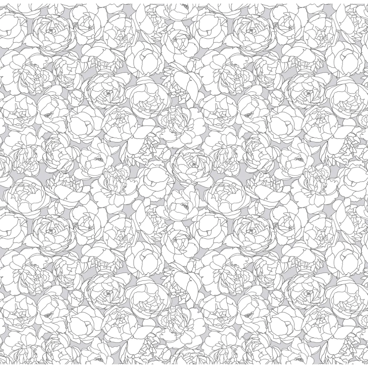 Suri Wallpaper - Peony Line Drawings - by Kourtni Gunn - Sample 1 foot by 1 foot / Gray - Loomwell Home Goods